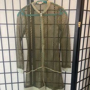 Fishnet zipper cover-up